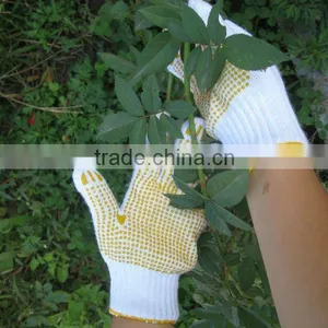 China Cotton Yellow White Dots Gloves thumbnail-1