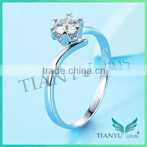 925 Sliver Wedding Rings Foreverone 8 Hearts & Arrows VVS1 E-F Round Cut Moissanite Diamond Engagement Rings thumbnail-3