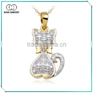 Top Quality Silver Cat Jewelry Pendant Stamped 925 thumbnail-1