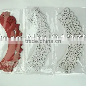 Laser Cut Hollow Out Pearl Party Greaseproof Paper Lace Paper Wedding Gift Cupcake Wrappers thumbnail-2