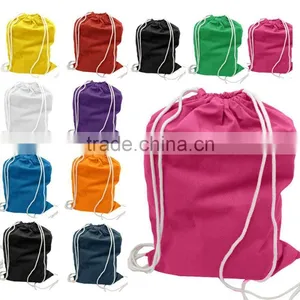 Promotion Gift Blank Durable Canvas Cotton Drawstring Tote Bags thumbnail-1