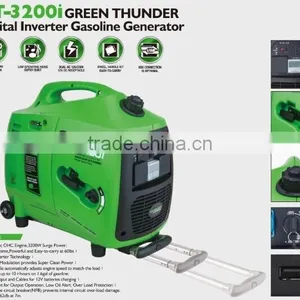 Gt-3200ie E-start Sine Wave Digital Inverter Gasoline Generator Green Product thumbnail-1