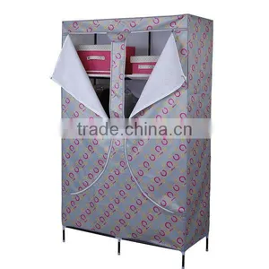 Two Doors Portable Cloth Wardrobe,Double Door Bedroom Color Wardrobe thumbnail-1