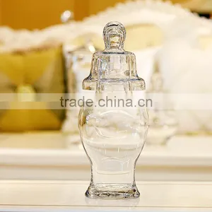 Inexpensive Decoration Clear Glass Candy Jars With Lid thumbnail-3