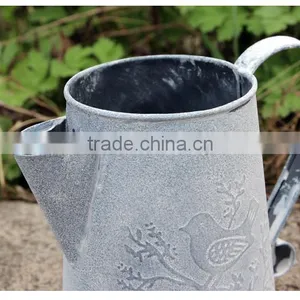 China Cheap Custom Printed Antique Indoor Decoration Metal Flower Pots With Birds Printing for Livingroom thumbnail-4