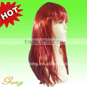 Cosplay Women Wigs Costume Ball Red Hair Periwig Wig Hairpiece Human Hair Wig thumbnail-1