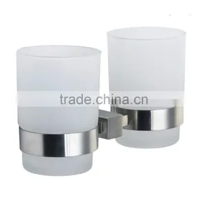 Bathroom Accessories Stainless Steel Wall Mounted Bathroom Double Tumbler Holder thumbnail-2
