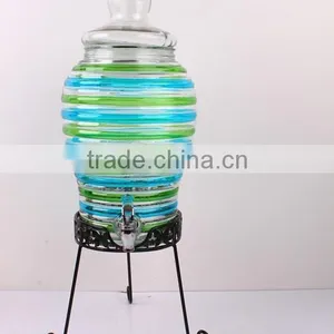 Hot Glass Juice Jar With Metal Stand thumbnail-3