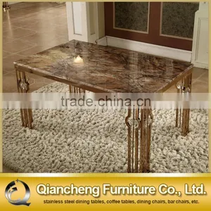Rose Golden Stainless Steel Dining Table With Crystal Decoration thumbnail-1