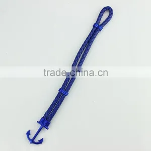 Wholesale Handmade Leather Anchor Bracelet for Men thumbnail-2