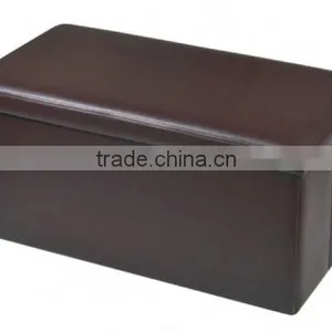 Rectangle Faux Leather Folding Storage Ottoman Bench thumbnail-2