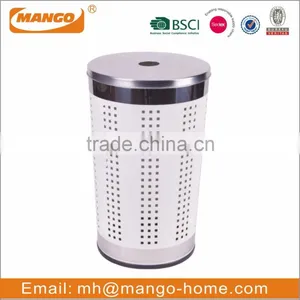 Stainless Steel Cover PP Bottom Colorful Cone Metal Laundry Basket thumbnail-1