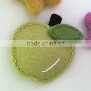 2017 NO SLIP Wool Felt Hair Clip With Pear Apple Made in China thumbnail-1