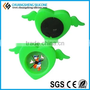 Angel Wings Design Silicone Cover Stocks Free Sample Waterproof Anti-broken Silent Table Alarm Clock thumbnail-2