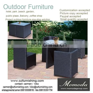 9116 With UV-protected Rattan Cube Set Table Outdoor Dining Set/easy Carry KD Ratten Cube Outdoor Table and Chair thumbnail-1