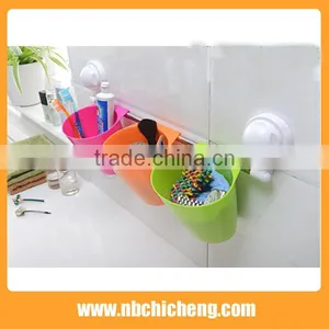 Bathroom Suction Cup Single Hanging Cup Rack Multi-colored Storage Box thumbnail-2