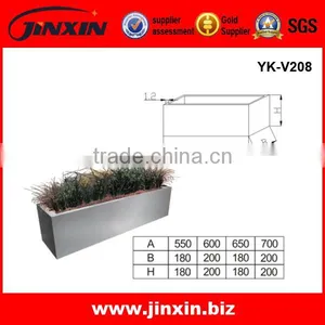 Customized Stainless Steel Outdoor Floor Decorative Large Square Flower Vase thumbnail-1