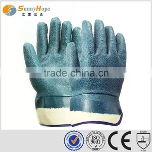 Sunnyhope Sandy Finish Nitrile Gloves for Oil Industrial Use Working thumbnail-1