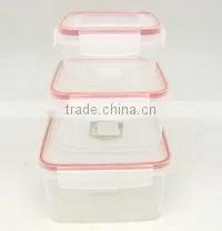 Food Grade Plastic Microwave Safe 3PCS Square Food Storage Container thumbnail-1