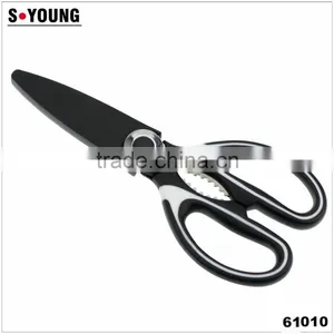 61010 Safe Cover Multi-function Kitchen Scissors With Soft Touch Double Injection Handle thumbnail-1