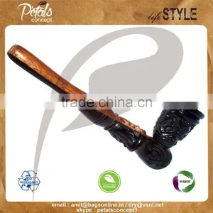 Eco-friendly , Bio-degradeable Ebony Wooden Smoking Pipes thumbnail-1