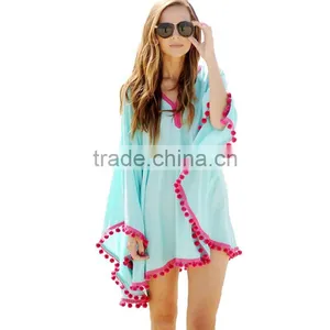 Romantic Beach Sunscreen Saida De Praia Swimwear Bikini Beach Cover Up Summer Swimsuit Cover Up Hot Summer Beach Wear for Women thumbnail-1