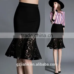 Hot Sale Fashion Fishtail Design Midi Lace Skirts Saxy Woman Skirts thumbnail-1