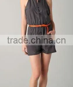 Women Wrinkled Woven Romper/jumpsuit thumbnail-1