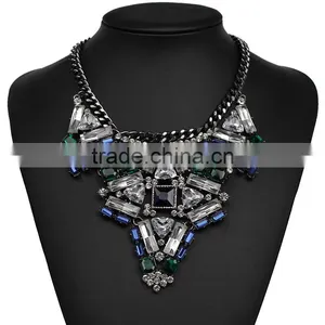 Fashion Crystal Geometric Gems Alloy Statement Necklaces Jewelry thumbnail-1