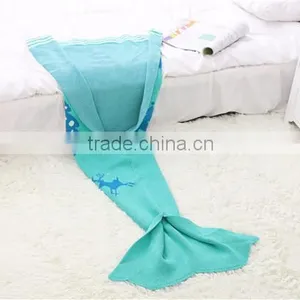 Custom High Quality Christmas Blanket Children Mermaid Tail Blanket thumbnail-6