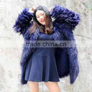 CX-G-A-180B Fashion Genuine Raccoon Fur Women Jacket for Winter thumbnail-3
