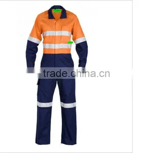 Custom Cotton/Nylon Hi Vis Safety Coverall Workwear For Men thumbnail-1