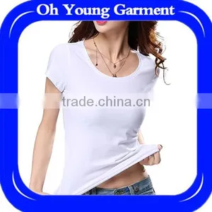Custom 100% Cotton Woman t Shirt Price Premium Womens White Blank t Shirts Wholesale thumbnail-1