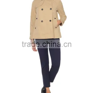 Classic Womens Double Breasted Coat AD8706 thumbnail-2