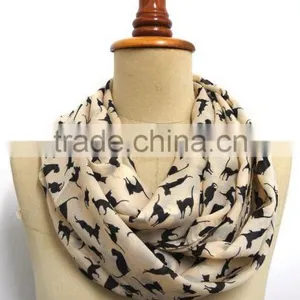 Cat Scarf Scarves Cat Infinity Scarf Chiffon Scarf Black Cat Print Shawl Gift Cat Print Shawl Gift Wrap Super Soft thumbnail-4