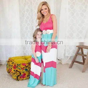 Fashion New Detail Mother and Daughter Dress Design Cute Mommy and me Maxi Dress thumbnail-1