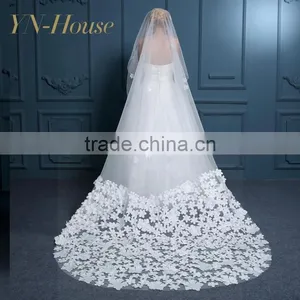 Beaded Edged Ivory White Wedding Veil Soft Tulle High Quality Wedding Bridal Veils thumbnail-2