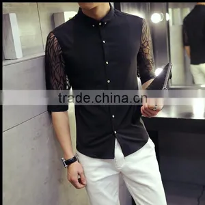 Cultivate One's Morality Short Sleeve White Shirt Male 7 Minutes of Sleeve thumbnail-1