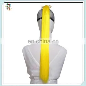 Yellow Long Straight Synthetic Hair Drawstring Clip on Ponytails HPC-1405 thumbnail-1