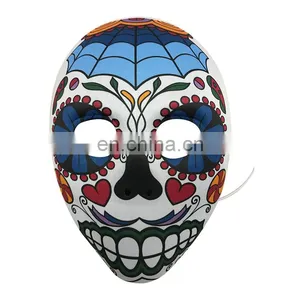 White EVA Mask Covered With Fabric With Web for Halloween, Carnival and Party thumbnail-1