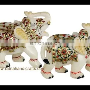 Marble Handicrafts Elephant Statue Pair thumbnail-1