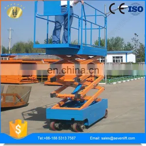 10m Self Propelled Mobile Moveable Hydraulic Scissor Boom Lift for UAE thumbnail-7