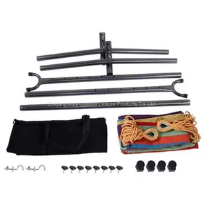 Portable Outdoor Polyester Hammock Set With Hammock Stand Handbag For Outdoor Camping Travel Beach And Indoor Use thumbnail-2