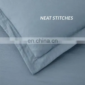 China Wholesaler Solid Color Luxury Plain Washed Microfiber Bedding Duvet Cover Set thumbnail-3