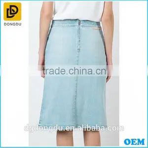 Hot Sale Denim Embroidery Designer Long Skirts thumbnail-3