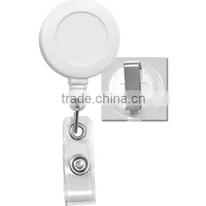 LOT OF 10 WHITE BELT CLIP ID HOLDER REELS Nurse Card Badge Work Card Pull thumbnail-1