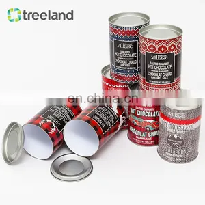 Fancy New Packaging Style Metal Lid Cookie Shortbread Use Round Cardboard Tube Packaging thumbnail-2