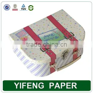 Custom Rigid Paper Cardboard Suitcase Box With Handle thumbnail-6