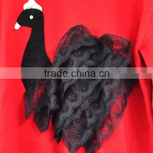 Girls Ugly Christmas Pullover Sweater With Lace thumbnail-2