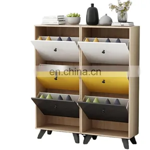Modern Simple Color Wooden Home Shoe Cabinet Rack thumbnail-4